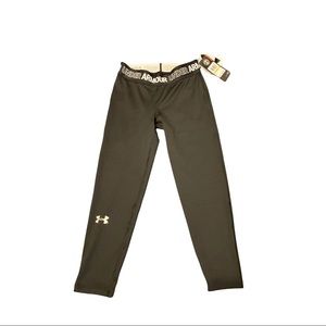 Under Armor Girls Youth Medium Black Leggings
